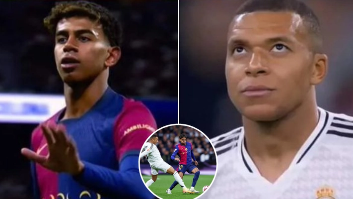 Fans think Lamine Yamal mocked Kylian Mbappe with his goal celebration during Barcelona's demolition of Real Madrid