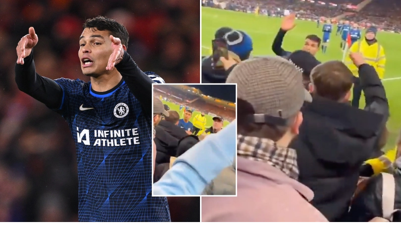 Fan footage shows Thiago Silva's interaction with 'fuming' Chelsea fans after Middlesbrough defeat