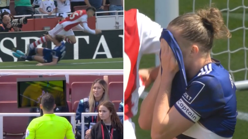Nobody Can Understand How Luke Ayling Was Initially Given Yellow Card For Two-Footed Challenge On Gabriel Martinelli