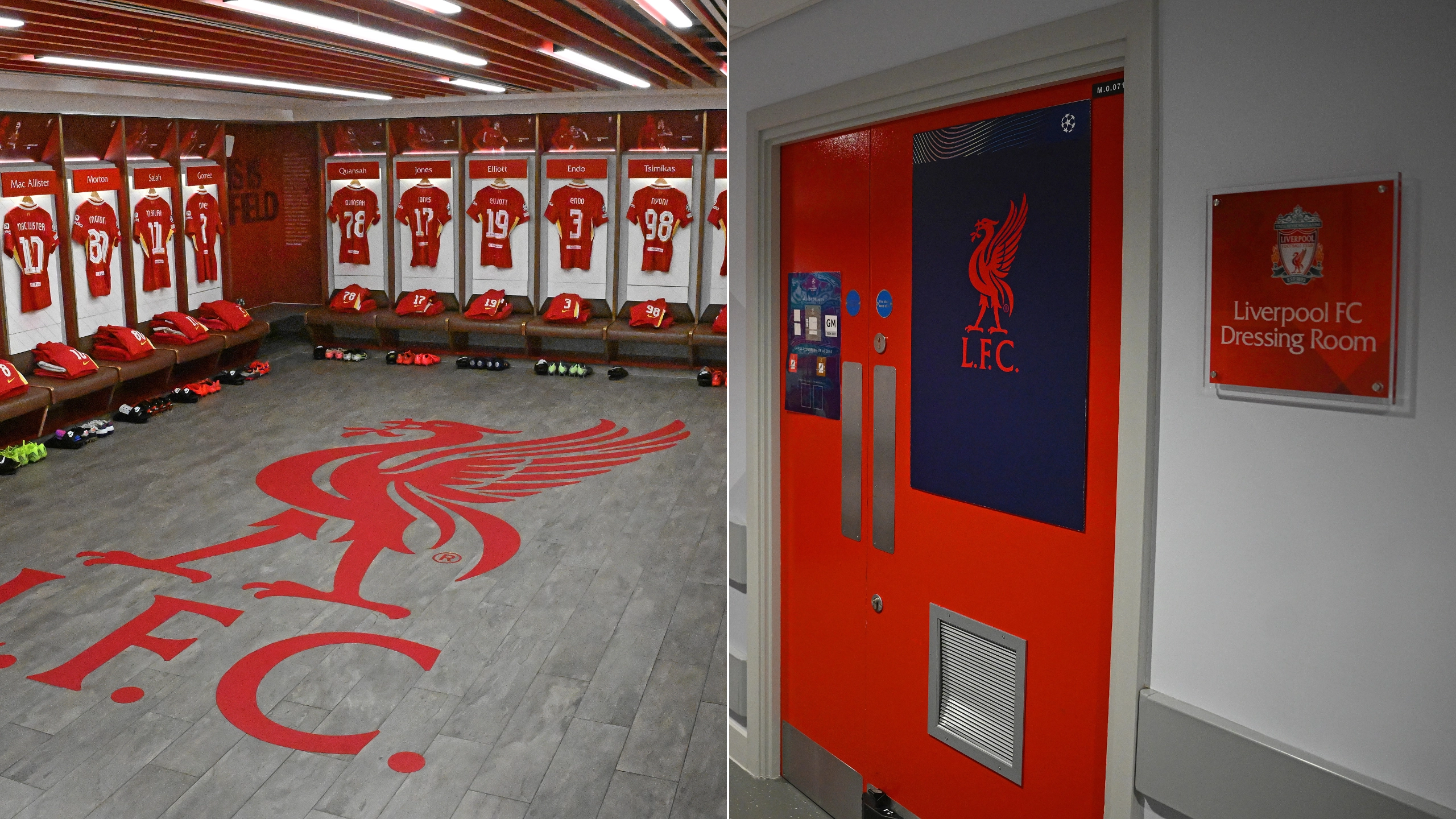 Why the shirts of two recent Man United legends are permanently displayed in Liverpool's away dressing room at Anfield