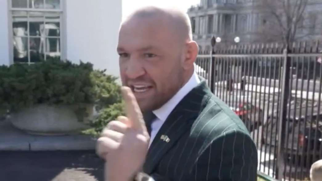 Conor McGregor refuses to answer question from journalist in awkward interview after meeting with Donald Trump