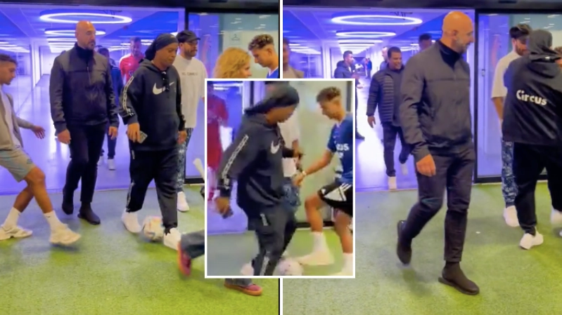 Ronaldinho's furious reaction to being nutmegged by TikToker, he didn't like it one bit