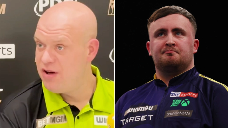 Luke Littler responds after Michael van Gerwen tells PDC to 'stop treating him like a baby' following incident 