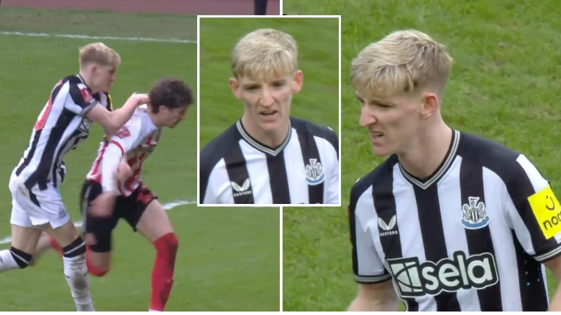 Anthony Gordon issues cold response to Sunderland player pulling his shirt