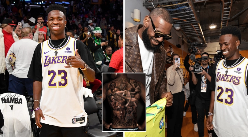 Vinicius Jr travels 6000 miles for a tattoo which took eight hours but fans notice huge error