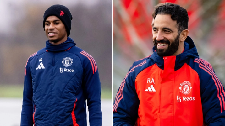 Marcus Rashford reacts to Ruben Amorim's first Man Utd training session with three-word Instagram message