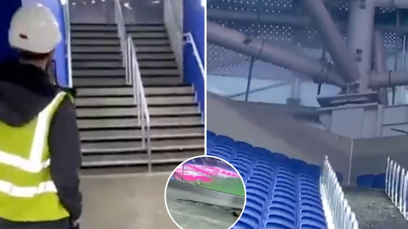 Worrying footage emerges inside Everton's new stadium ahead of opening next season