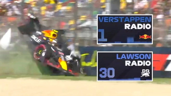 Liam Lawson and Max Verstappen's first reactions speak volumes after terrifying Yuki Tsunoda crash