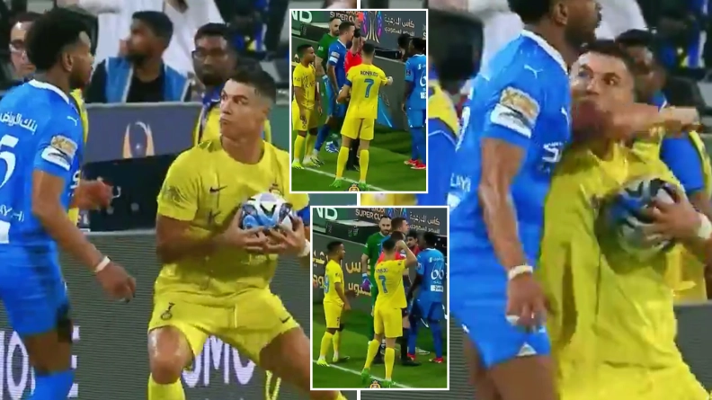 Cristiano Ronaldo went 'full WrestleMania mode' as he was shown a red card for apparent elbow strike