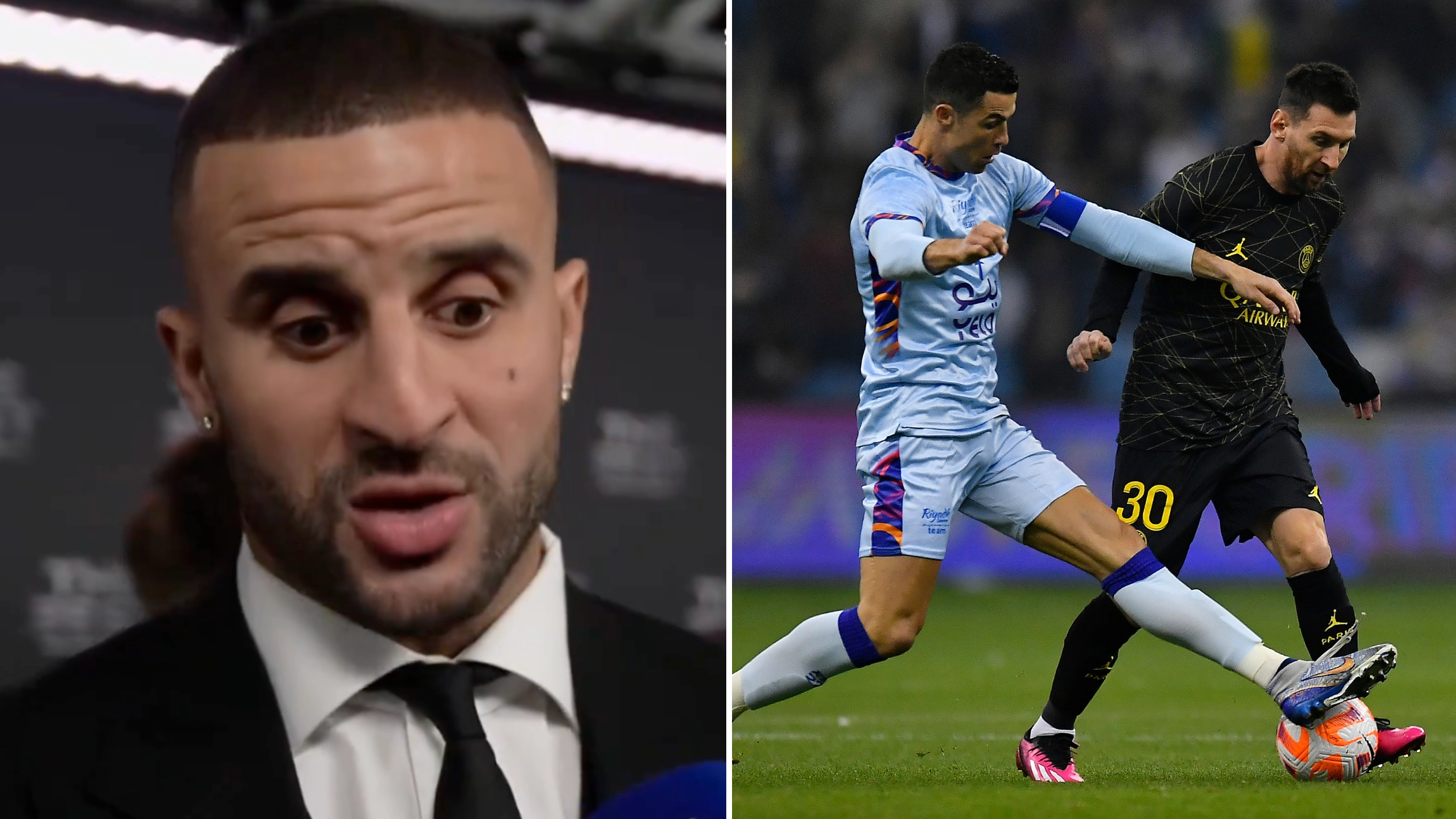 Kyle Walker says there is just one player 'in the same bracket' as Cristiano Ronaldo and Lionel Messi