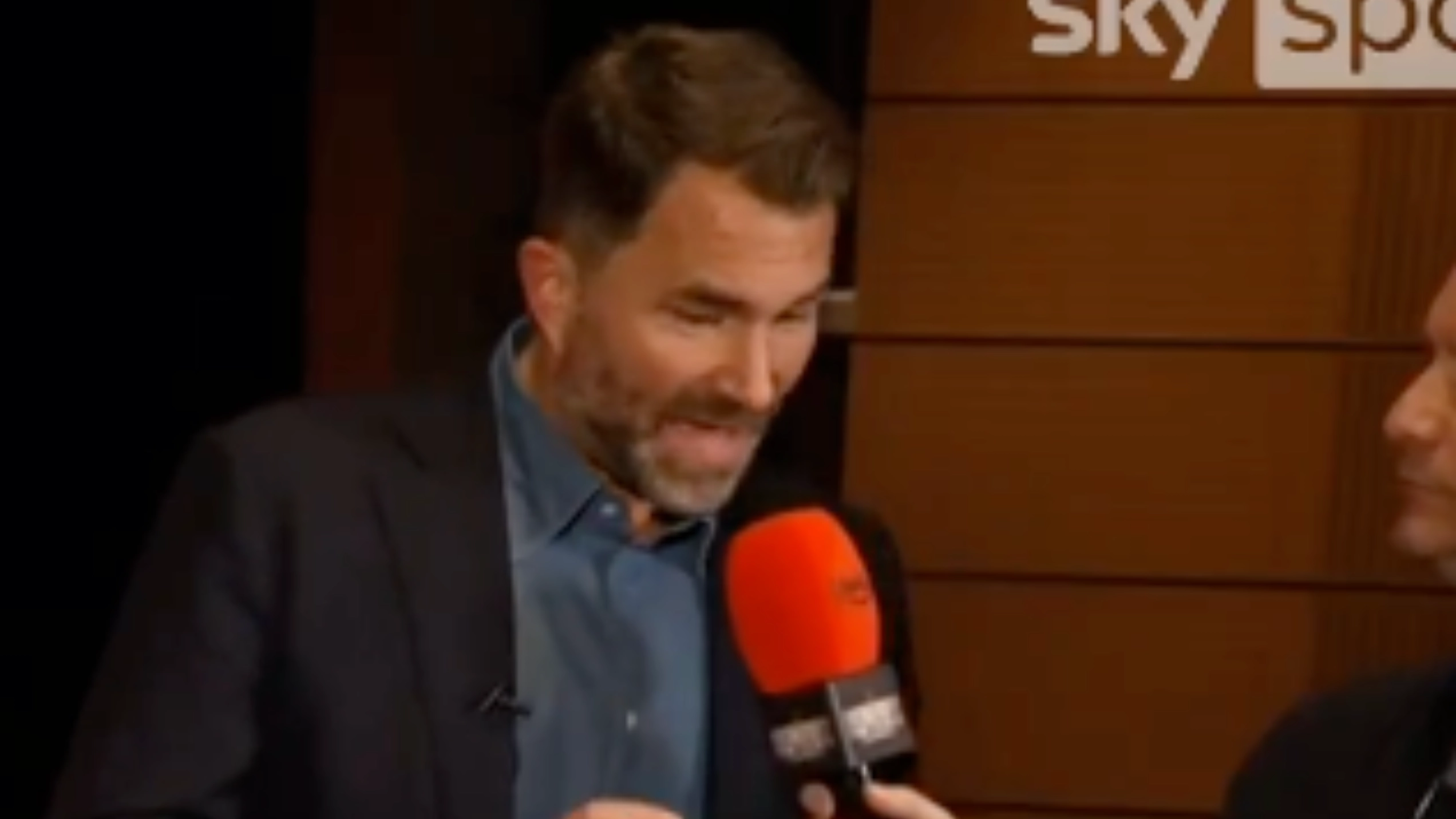 Eddie Hearn's two-word response when asked about Chris Eubank Jr slapping Conor Benn after being restrained by security