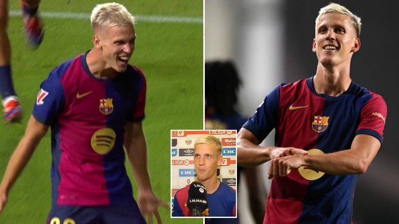 Dani Olmo explains real meaning behind his 'watch' celebration after scoring on Barcelona debut