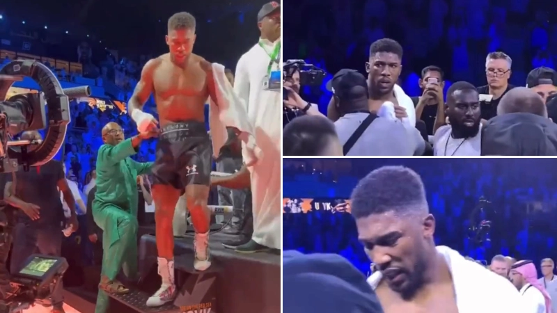 Anthony Joshua fumes at Vasyl Lomachenko’s attempts to console him after defeat to Oleksandr Usyk