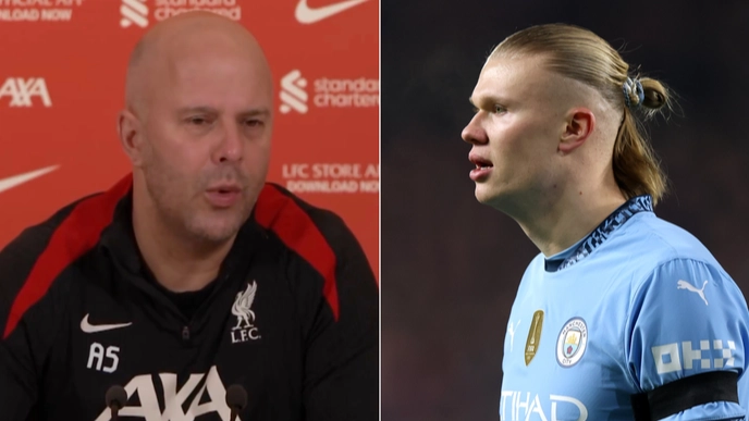 Arne Slot becomes first manager to react to Erling Haaland's new contract as he makes feelings clear on Man City spending