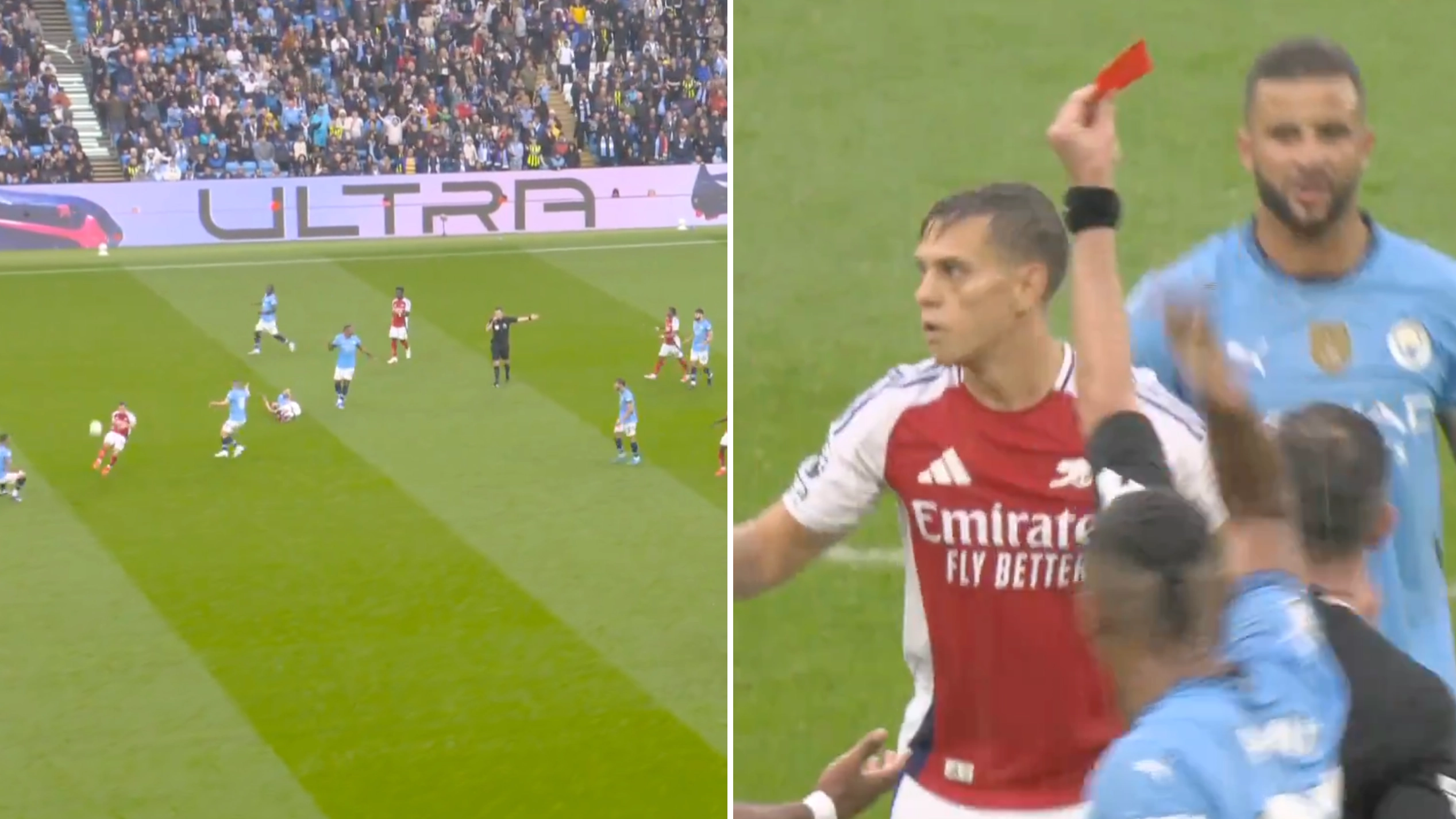 New footage emerges that 'proves' why Leandro Trossard shouldn't have been sent off against Man City, it changes everything