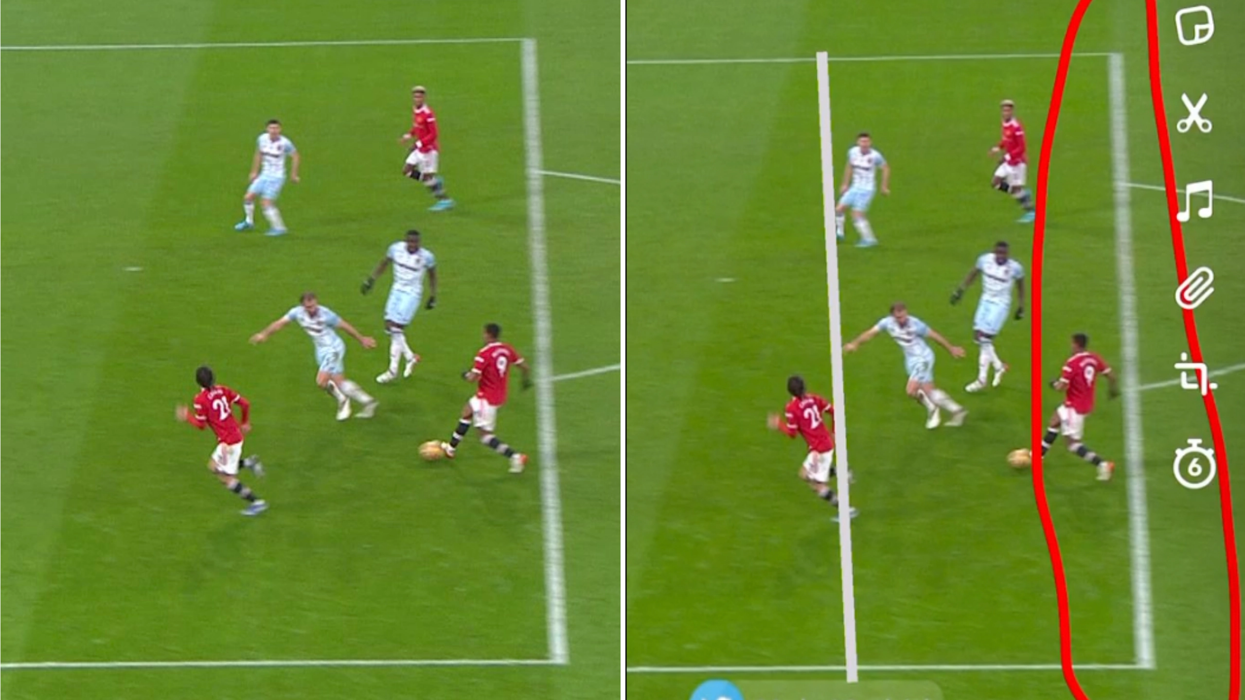 West Ham Fan's Attempt To 'Prove' Edinson Cavani Was Offside Is So Laughable, It's Gone Viral