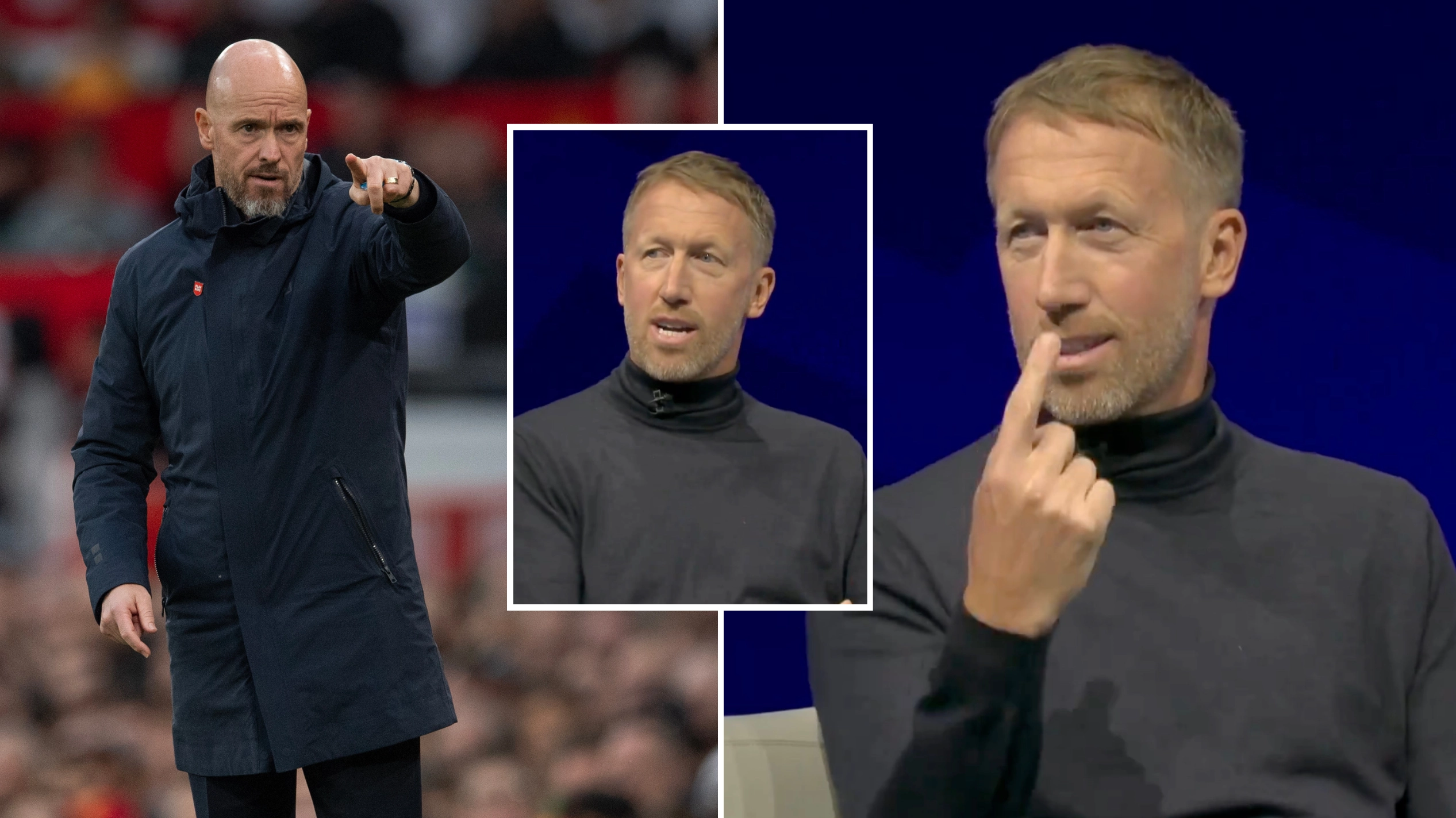 Graham Potter issued 11-word response after being asked about the Man Utd job live on Monday Night Football