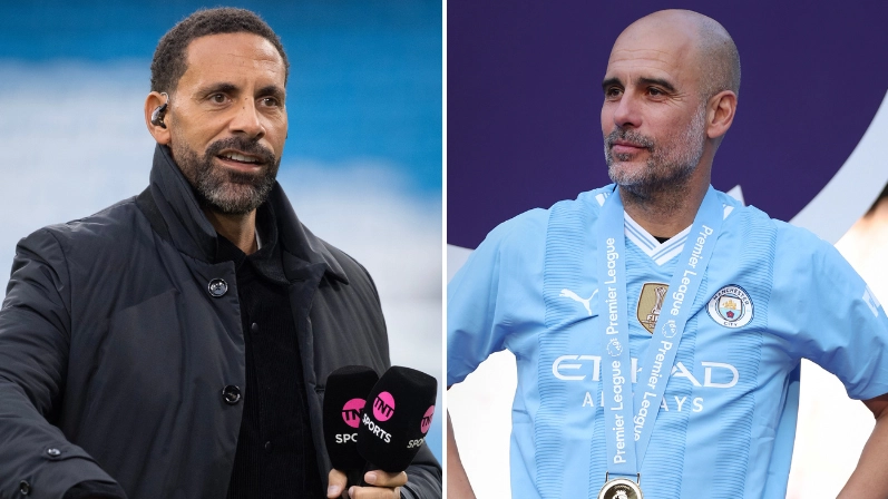 Pep Guardiola's seven-word text message to Rio Ferdinand over Man City's fourth title revealed