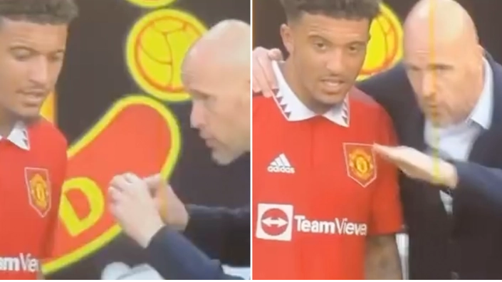 Jadon Sancho and Erik ten Hag footage from win over Chelsea has got Man Utd fans talking