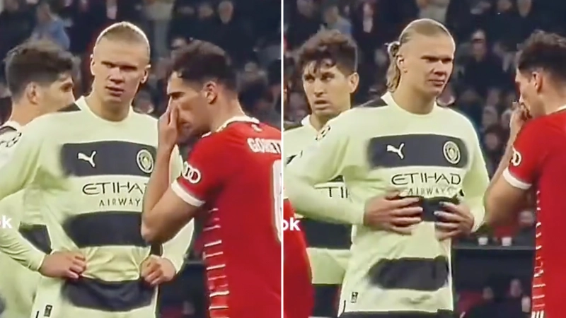 Fans think Erling Haaland 'farted' on Leon Goretzka in hilarious video that has gone viral