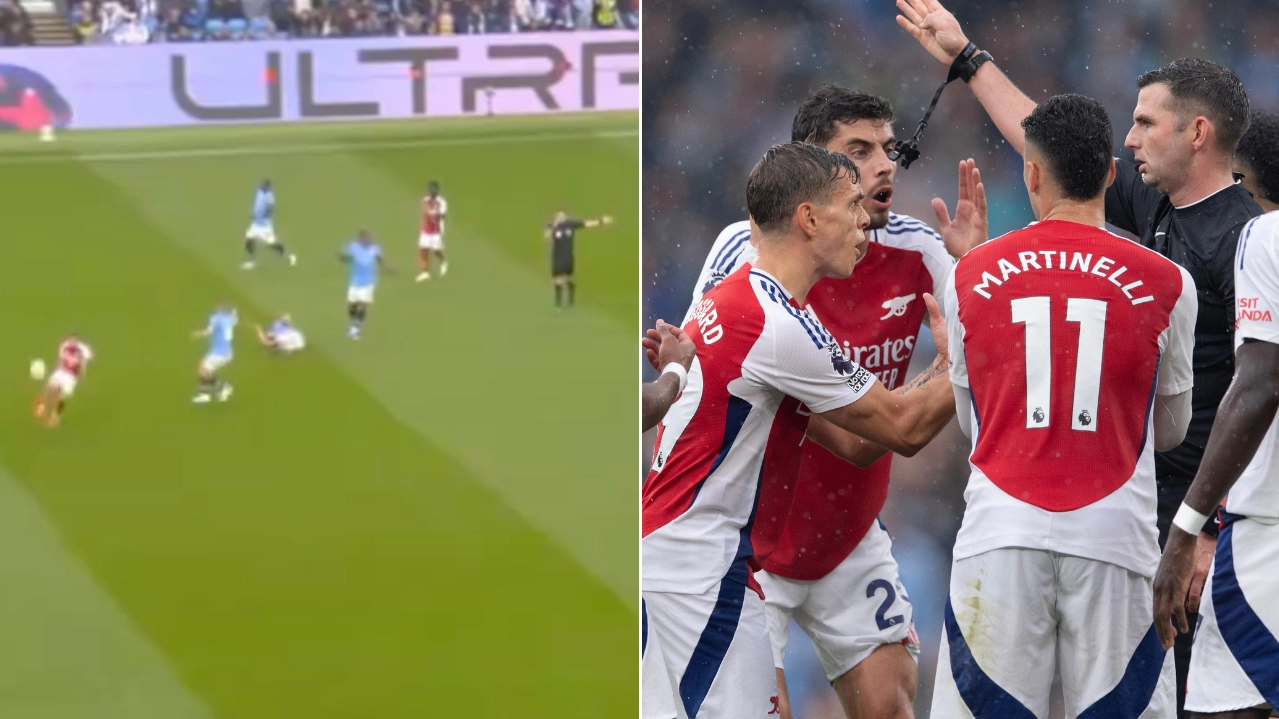 Arsenal fans sent into meltdown after spotting Michael Oliver detail which makes Leandro Trossard sending off even more controversial