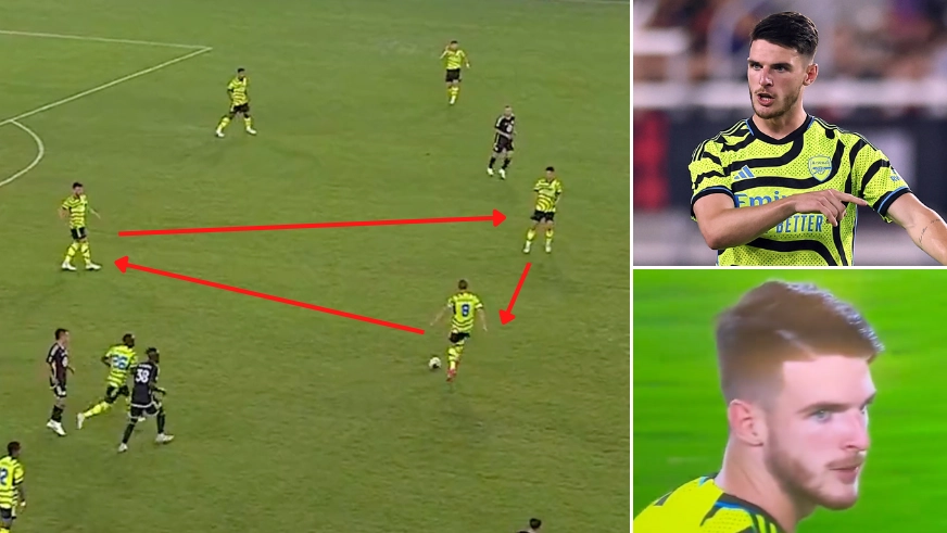 Declan Rice's 25-minute Arsenal debut was flawless, he didn't put a foot wrong