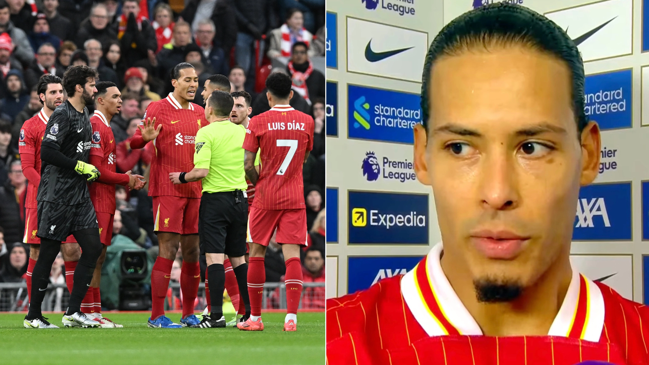 Virgil van Dijk delivers explosive interview on referee after Liverpool's 2-2 draw with Fulham