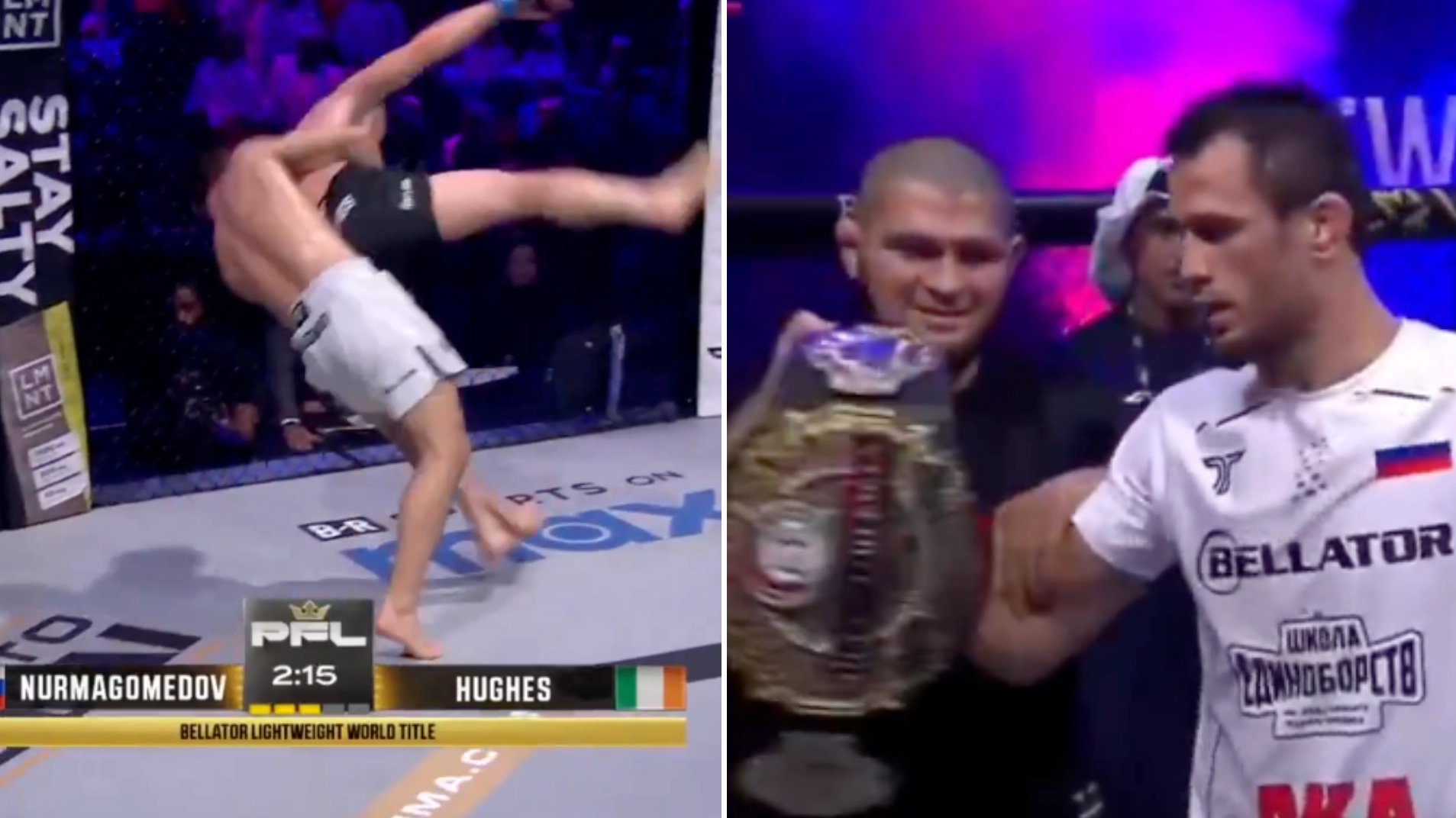 Usman Nurmagomedov beats Paul Hughes in fight of the year candidate at PFL's Dubai Champions Series card
