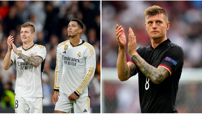 Jude Bellingham reacts after Toni Kroos announces retirement U-turn