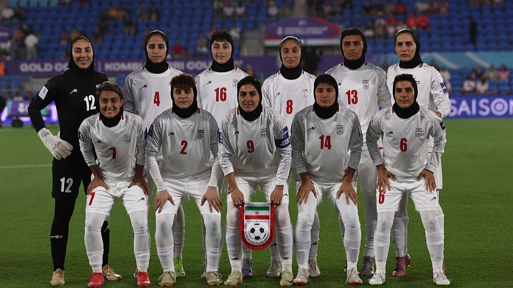 Iran women's team stage protest before first match since Middle East war began