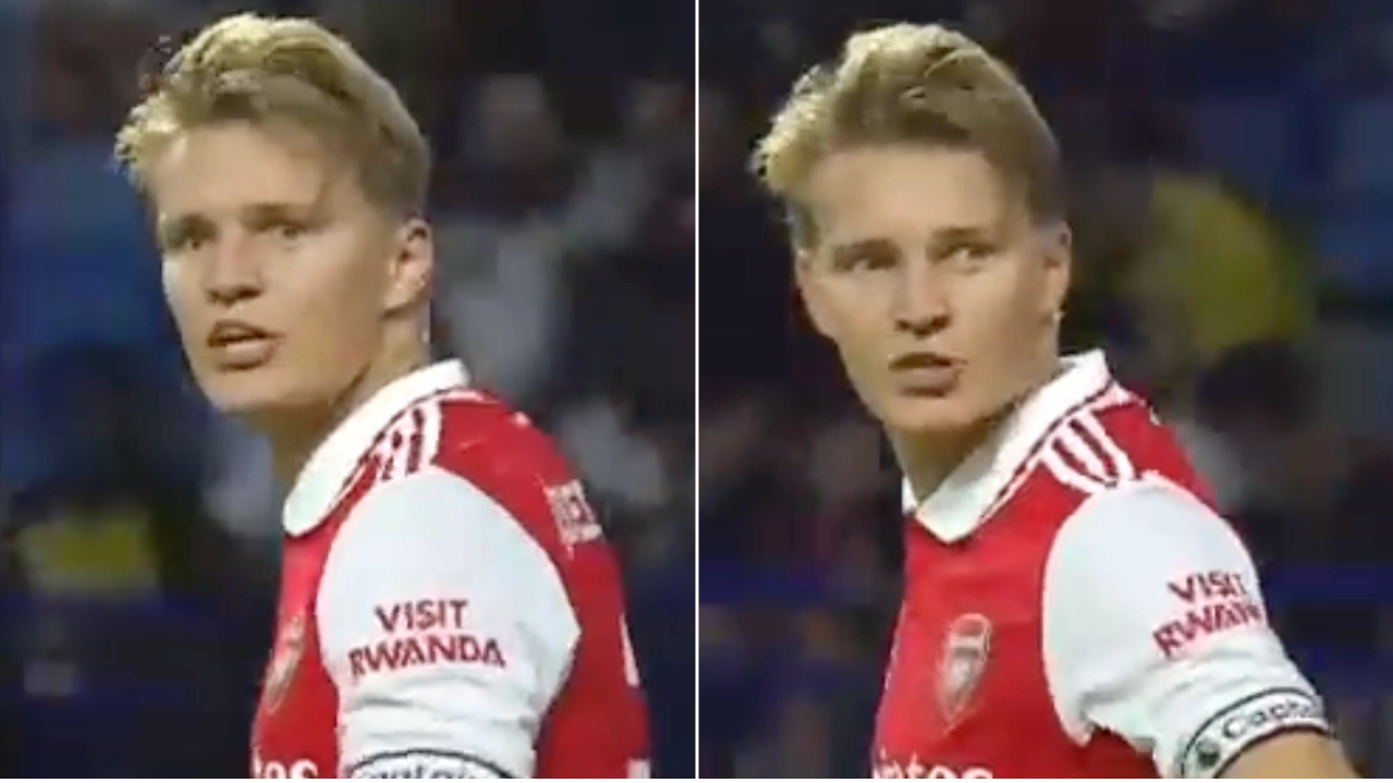 "F*****g two times!" - Reporter spots heated moment between Martin Odegaard and AC Milan manager in friendly