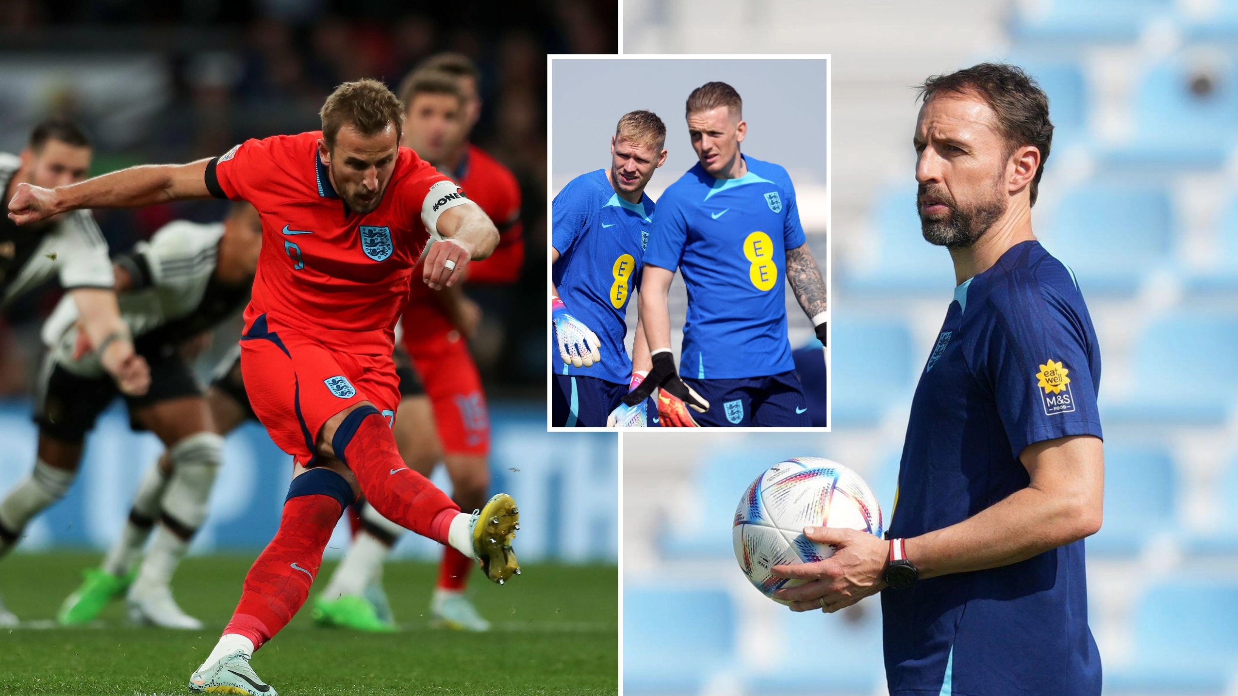 England players are currently practicing penalties for the World Cup without a goalkeeper