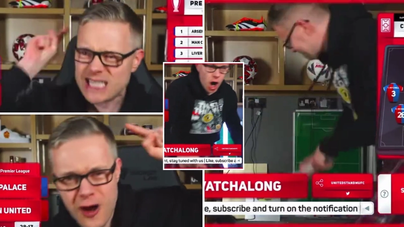 Mark Goldbridge trashes studio and launches into X-rated rant during Man Utd defeat to Crystal Palace