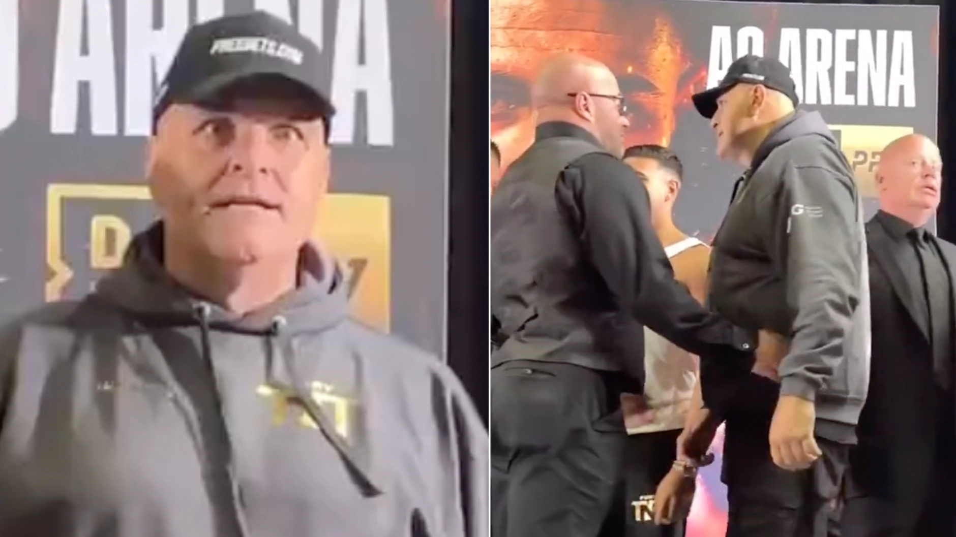 John Fury caught making an obscene gesture after destroying stage and causing chaos at launch presser