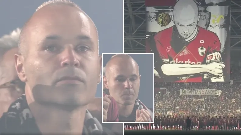 Emotional Andres Iniesta serenaded by Vissel Kobe fans after final match