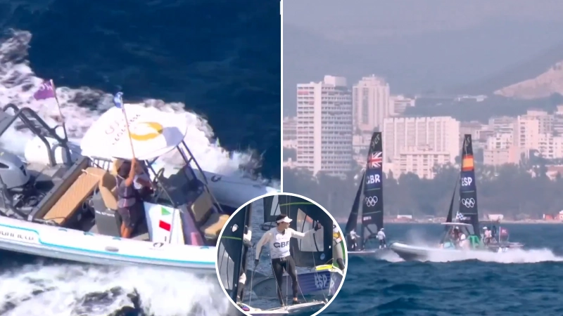 Olympics medal race dramatically abandoned as BBC commentators admit they've 'never seen anything like it'