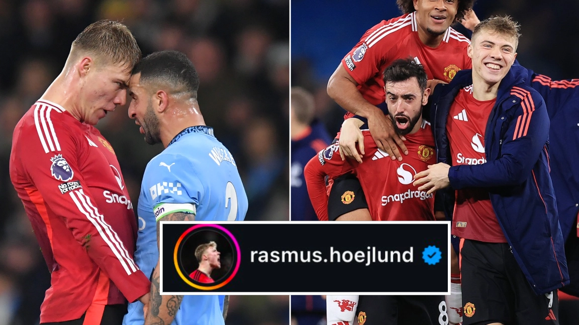 Rasmus Hojlund destroys Kyle Walker with poem on social media after Man Utd's dramatic win over Man City