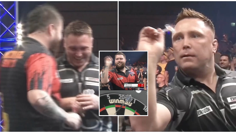 Gerwyn Price and Michael Smith swapped darts in final leg of Wetzlar Darts Gala final and it made for fascinating viewing