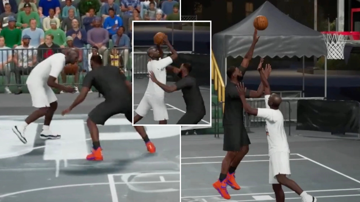3D simulation of Michael Jordan vs Lebron James in a 1-on-1 game shows who would come out on top between NBA legends