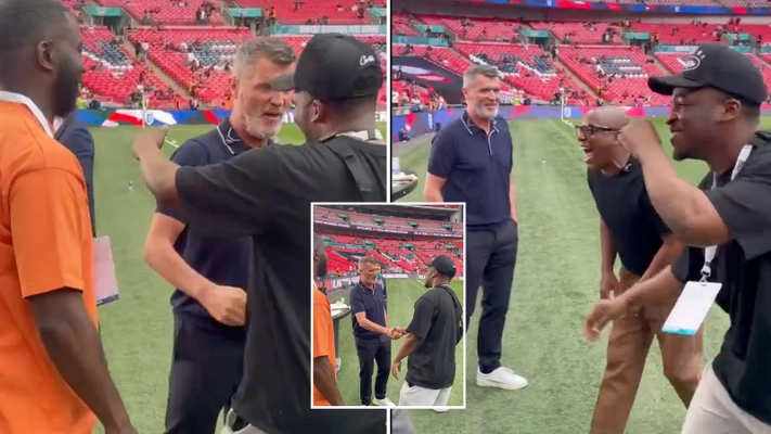 Roy Keane had priceless reaction when fan tried to hug him before the Community Shield, he was stunned