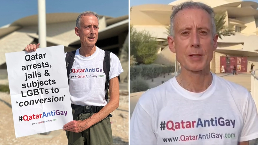 Activist Peter Tatchell already arrested in Qatar for protesting about anti-gay regime
