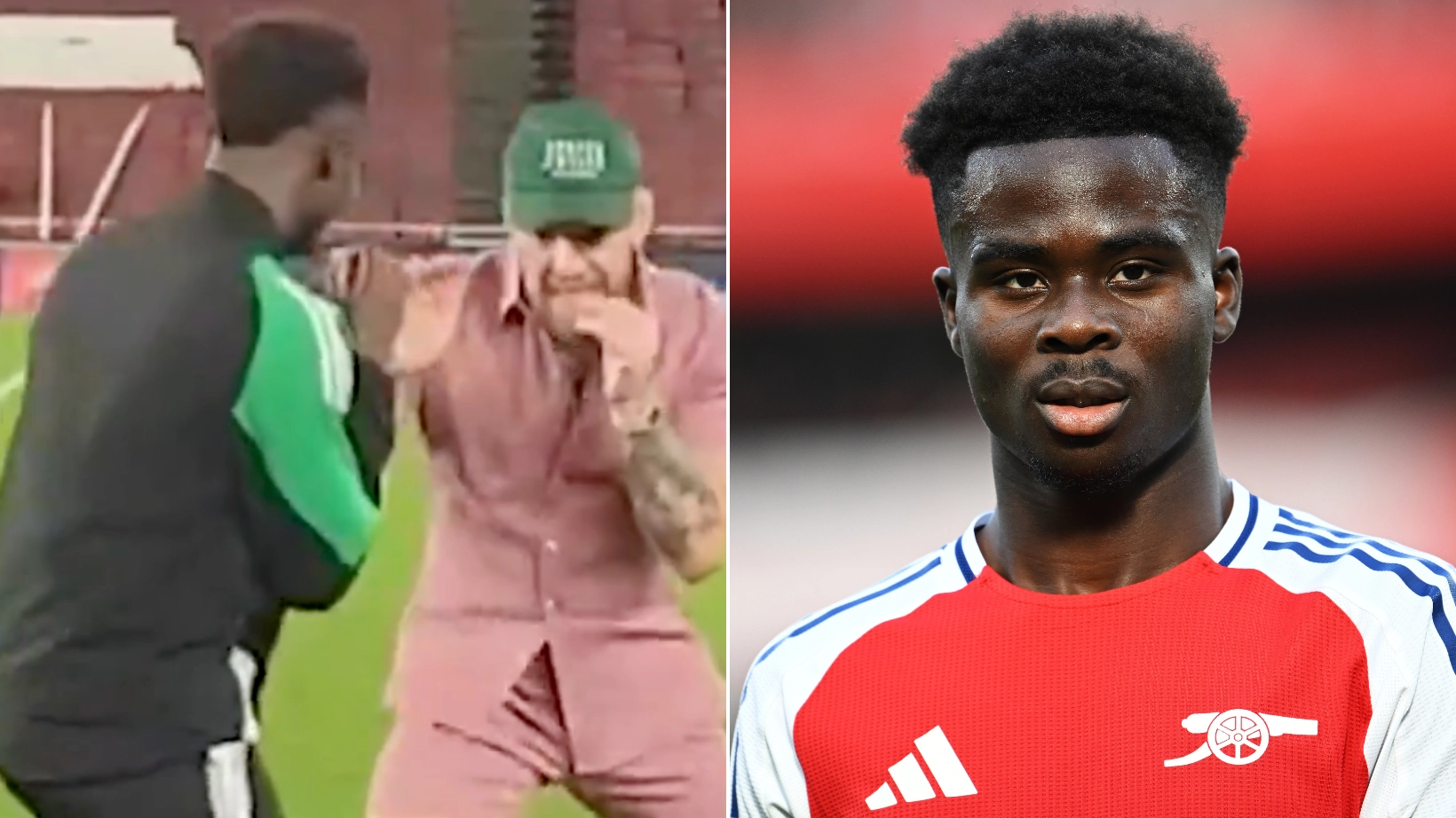 Bukayo Saka breaks silence on Conor McGregor sparring with him on the Emirates Stadium pitch