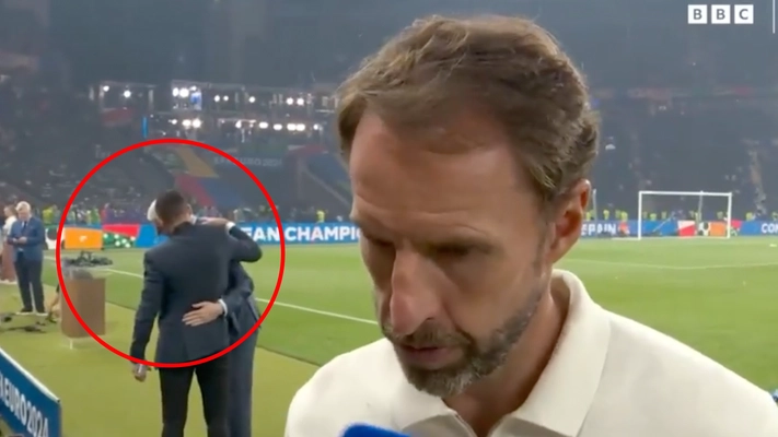 Fans noticed who was in the background of Gareth Southgate’s last TV interview as England boss and it’s got people talking