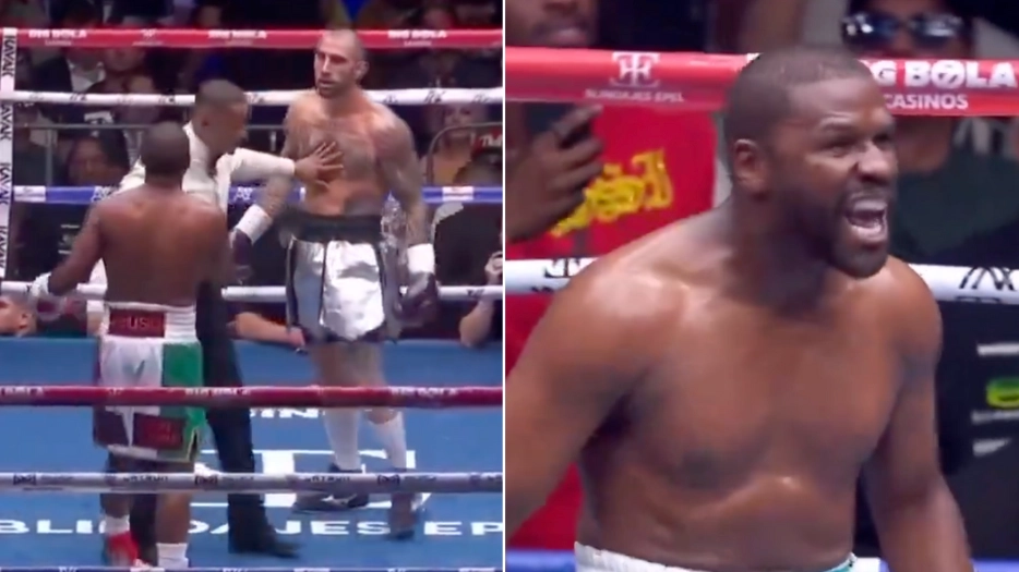 Fans can't believe what Floyd Mayweather did during controversial rematch against John Gotti III