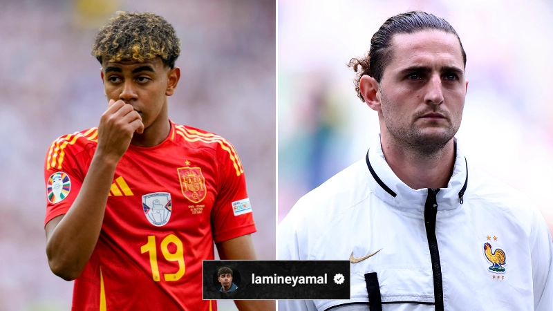 Lamine Yamal fires back with cryptic post after Adrien Rabiot says he must 'do more' to reach Euro 2024 final