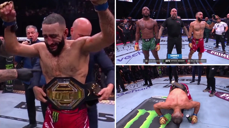 Belal Muhammad stuns Leon Edwards to win UFC welterweight title at UFC 304