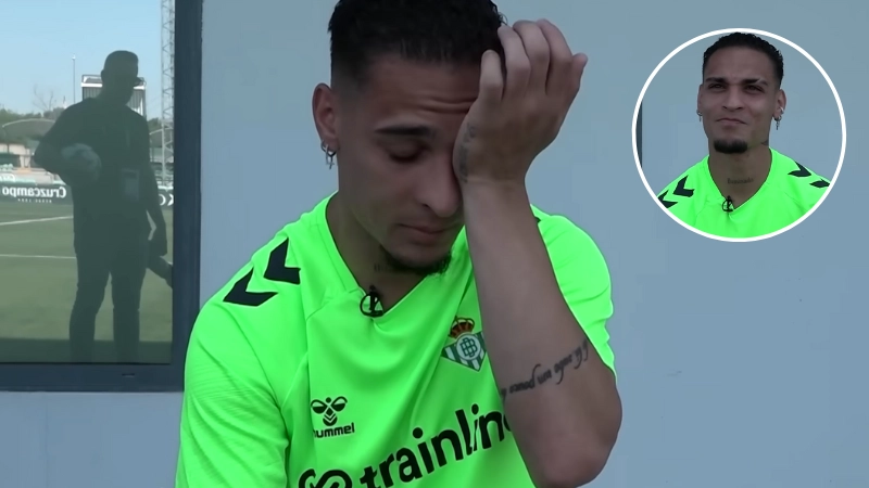 Antony breaks down in tears at Real Betis media day as he makes shocking revelations about time at Man Utd 