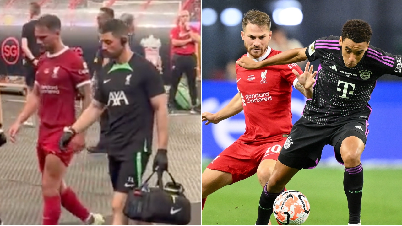 Alexis Mac Allister seen limping as he returns to Liverpool dressing room in potential injury blow