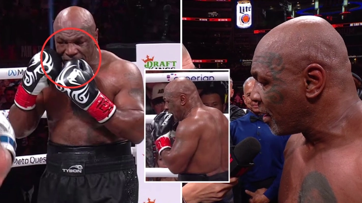 Mike Tyson reveals why he was biting his gloves during Jake Paul fight as commentary team left baffled