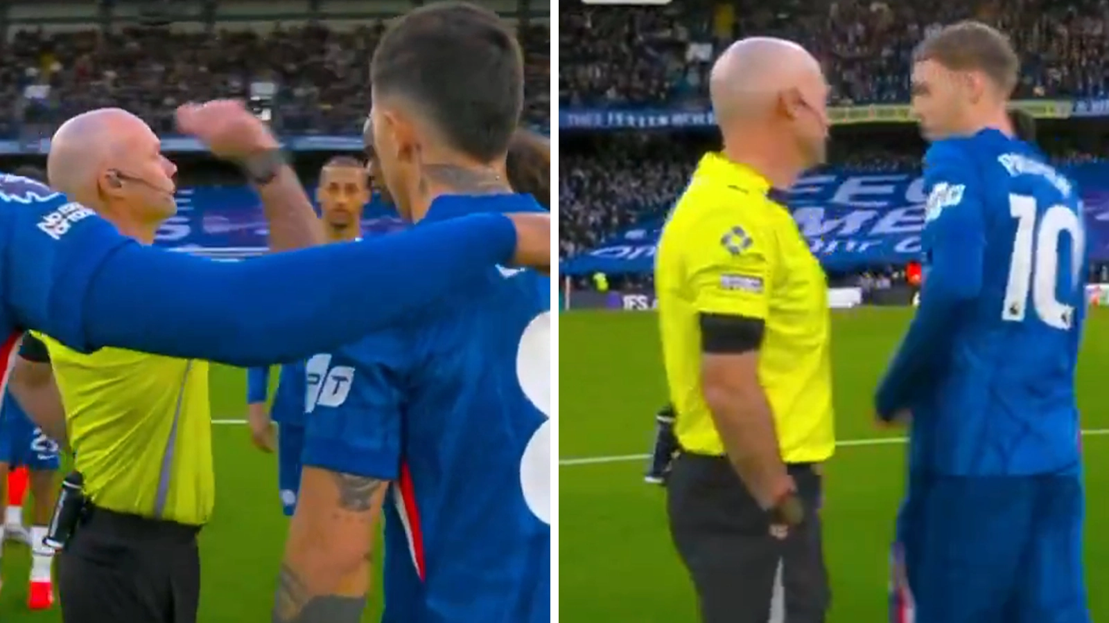 Paul Tierney gate-crashes Chelsea's pre-match team huddle in most bizarre moment of the season